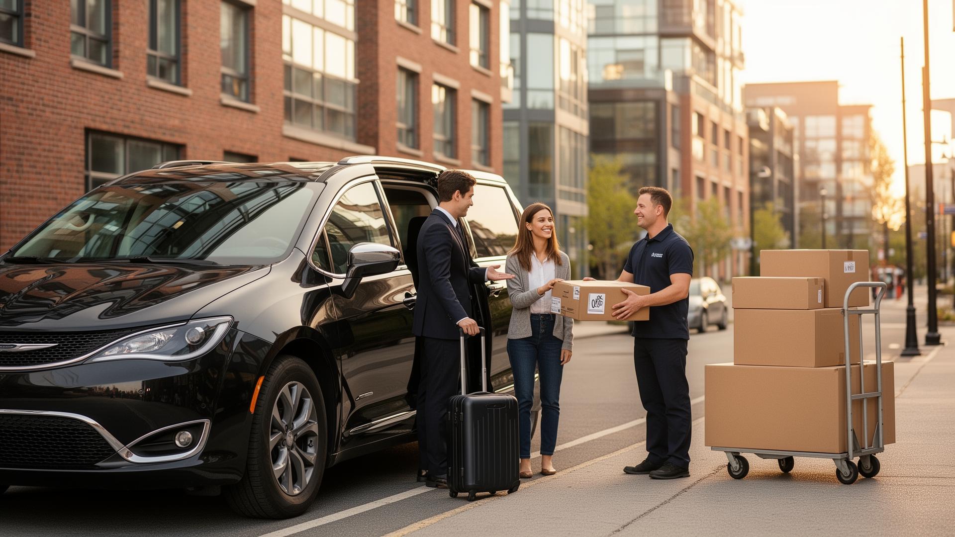 Wassa Express — transport de passagers, livraison de colis et déménagement dans une ville canadienne moderne